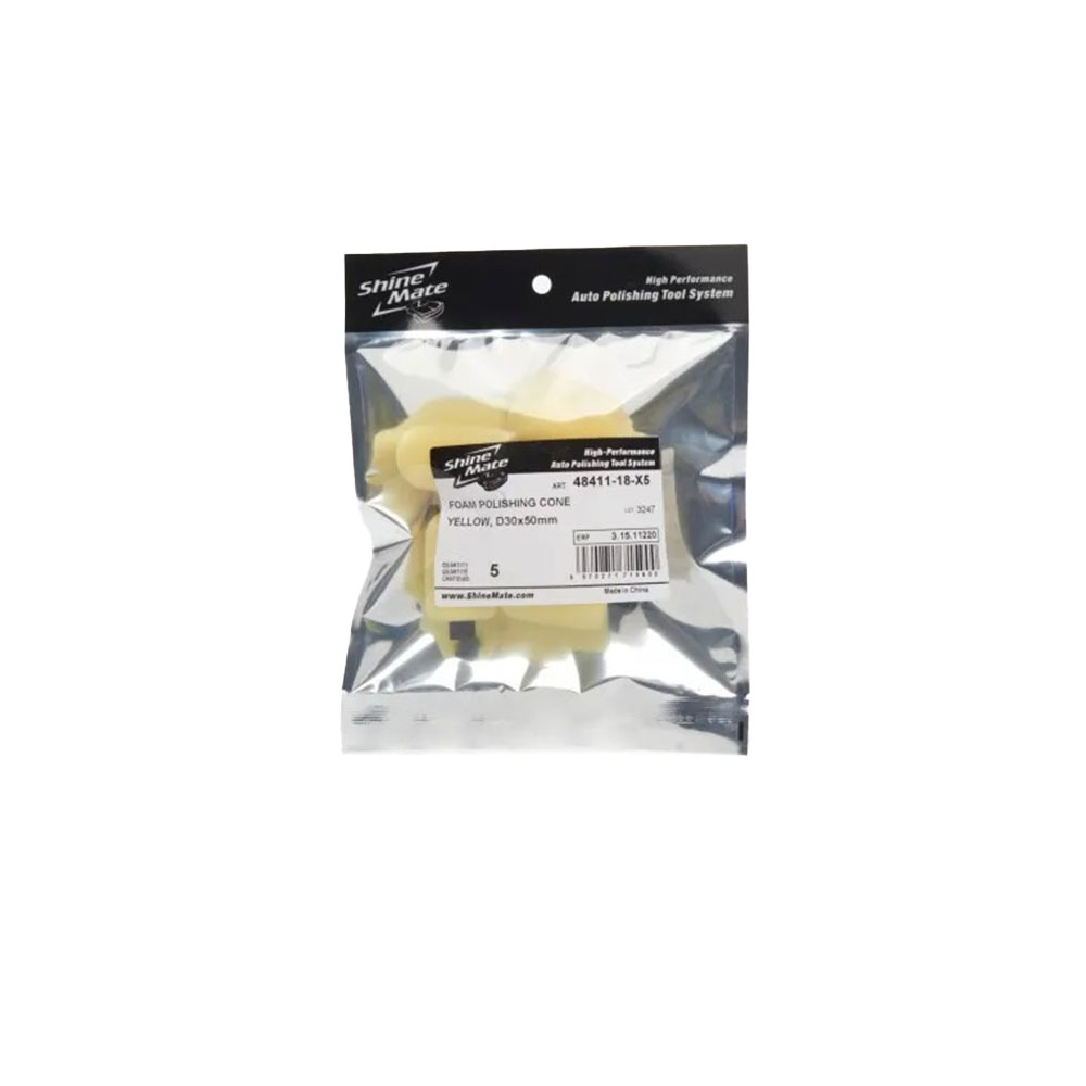 ΣΠΟΓΓΟΣ ΓΥΑΛ. SHINEMATE ΚΩΝΟΣ YELLOW CUT ΣΕΤ 5 ΤΕΜ D30X50MM