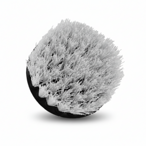 ΒΟΥΡΤΣΑ ΣΤΡΟΓΓΥΛΗ Φ100 ΜΕ ΑΞΟΝΑ Φ8 ΛΕΥΚΗ ΓΙΑ ΔΕΡΜΑΤΑ